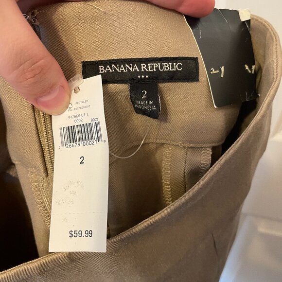 Tan Banana Republic Pencil Mini-skirt - Picture 2 of 3